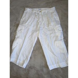 Calvin Klein Men’s Linen Cargo Pants – White – Size 34